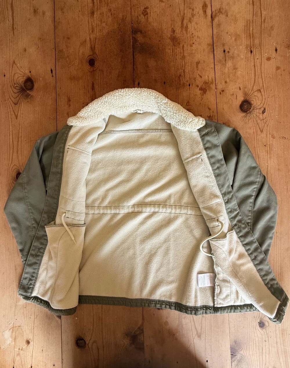 Hang Ten Utility Jacket Size XS Green Sherpa Lined